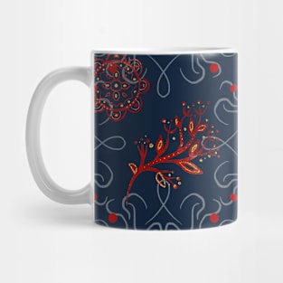 Pastel Wild Flower Folk Pattern Mug